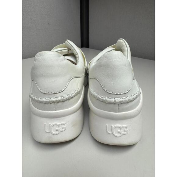 UGG Women's Libu Sneaker White Leather Size 7 Used - Picture 3 of 5